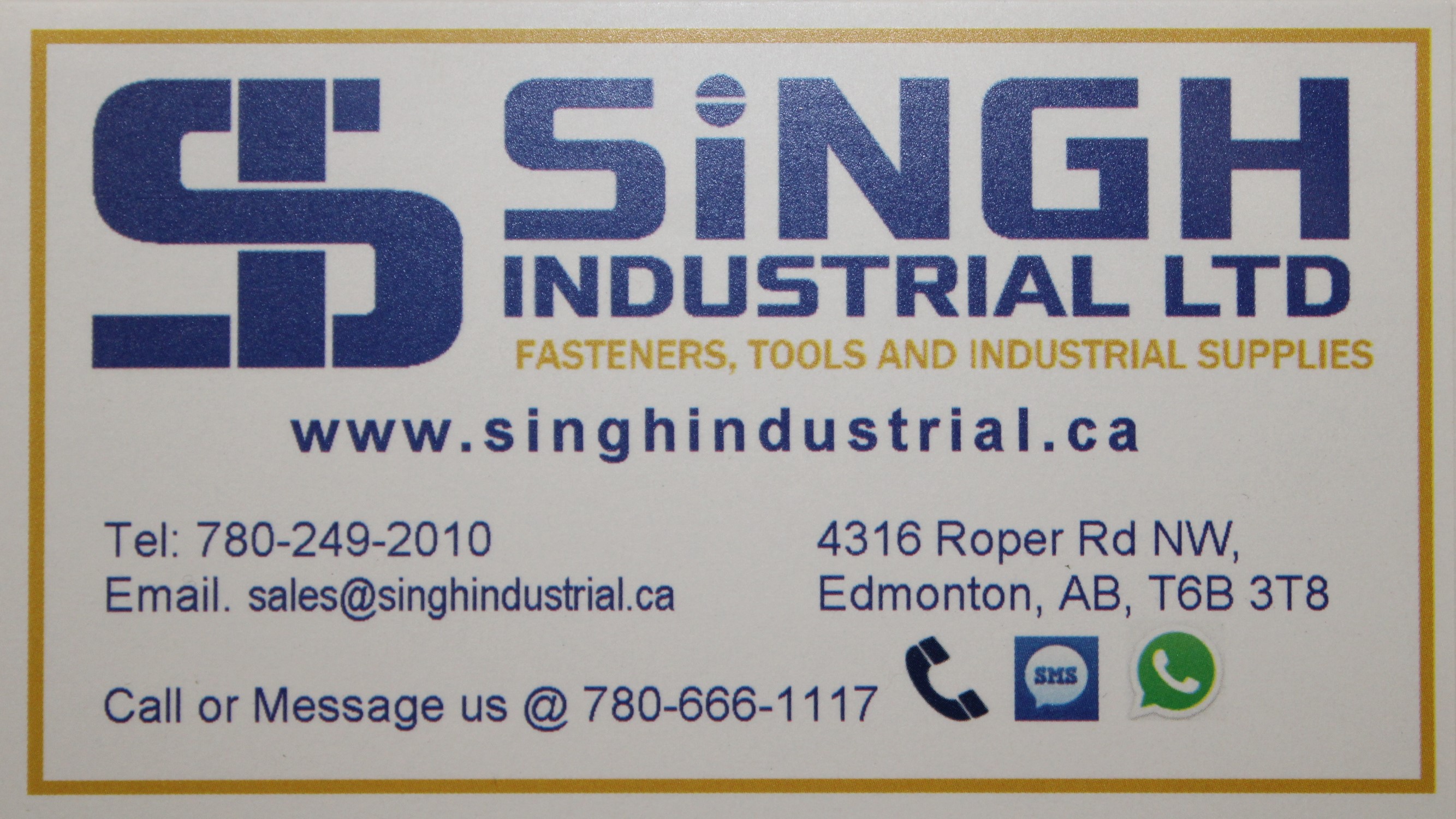 singh industrial business card